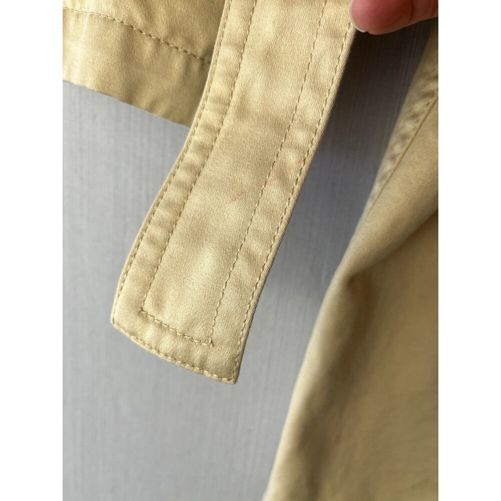 Quiet Luxury Preppy Belted Trench Coat Khaki Cotton Banana Republic‎ Factory M - Picture 13 of 14